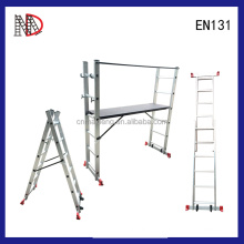 4 in 1 DIY Multi Purpose Scaffolding Ladder Aluminum with wooden Work Platform